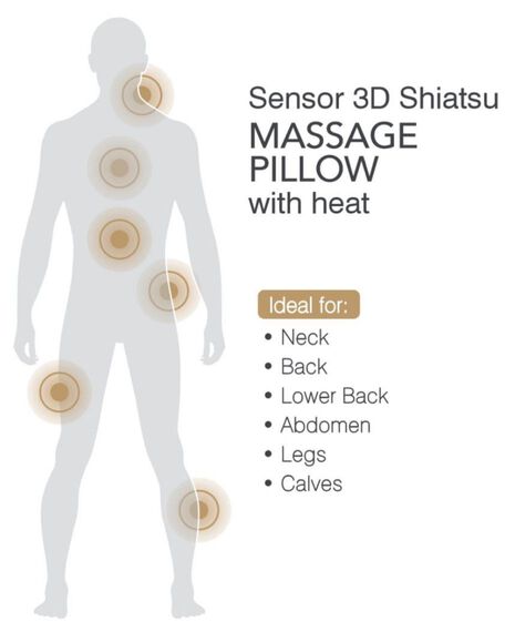 Sensor 3D Shiatsu Massage Pillow with Heat